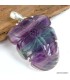 Pendentif Multi-fluorite sculptée  Fleur semi-oval