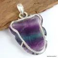 Pendentif Multi-fluorite sculptée Fleur semi-oval - Pendentifs pierres naturelles