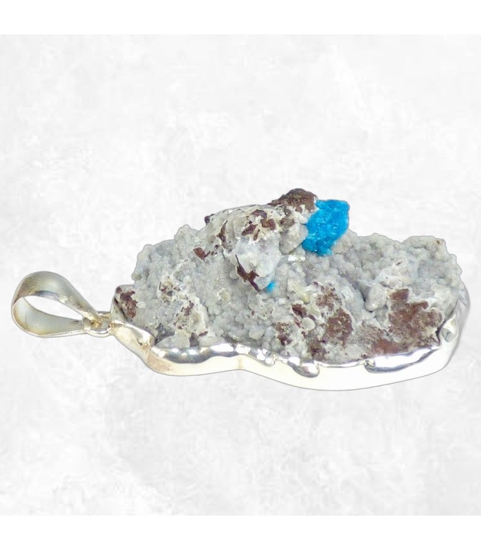 Très gros pendentif Cavansite sur roche-mère