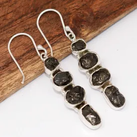 Boucles d'oreilles Shungite Elite 4 pierres argent 925 - Boucles d'oreilles en pierres naturelles