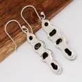 Boucles d'oreilles Shungite Elite 4 pierres argent 925 - Boucles d'oreilles en pierres naturelles