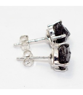 Boucles d’oreilles Shungite Élite – clou artisanal anti-ondes