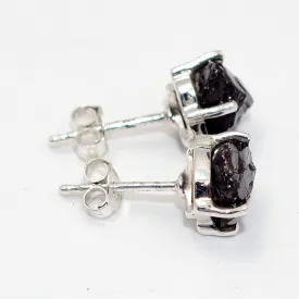 Boucles d'oreilles Shungite Elite clous argent 925 - Boucles d'oreilles en pierres naturelles