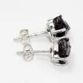 Boucles d'oreilles Shungite Elite clous argent 925 - Boucles d'oreilles en pierres naturelles