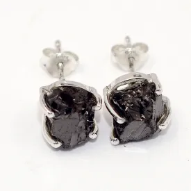 Boucles d'oreilles Shungite Elite clous argent 925 - Boucles d'oreilles en pierres naturelles