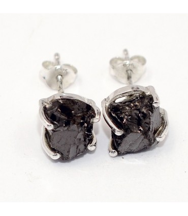 Boucles d’oreilles Shungite Élite – clou artisanal anti-ondes