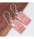 Boucles Rhodochrosite rectangulaire – Argent 925 certifié