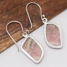 Boucles d'oreilles Rhodochrosite asymétriques - Bijoux en Rhodochrosite
