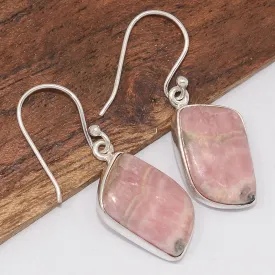 Boucles d'oreilles Rhodochrosite asymétriques - Bijoux en Rhodochrosite