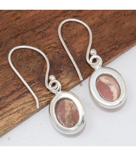 Boucles Rhodochrosite ovales – Argent 925 certifié