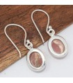Boucles Rhodochrosite ovales – Argent 925 certifié