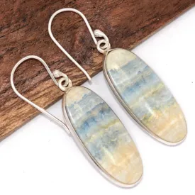 Boucles d'oreilles pendantes Scheelite bleue - Bijoux en Scheelite