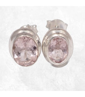 Boucles Morganite facettée argent 925 – Bijou certifié et raffiné