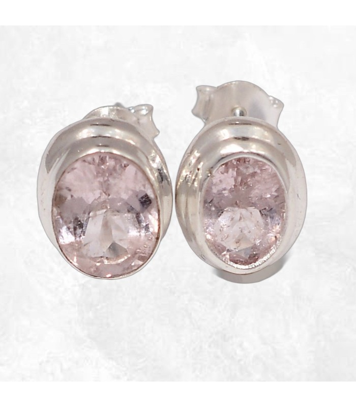 Boucles Morganite facettée argent 925 – Bijou certifié et raffiné