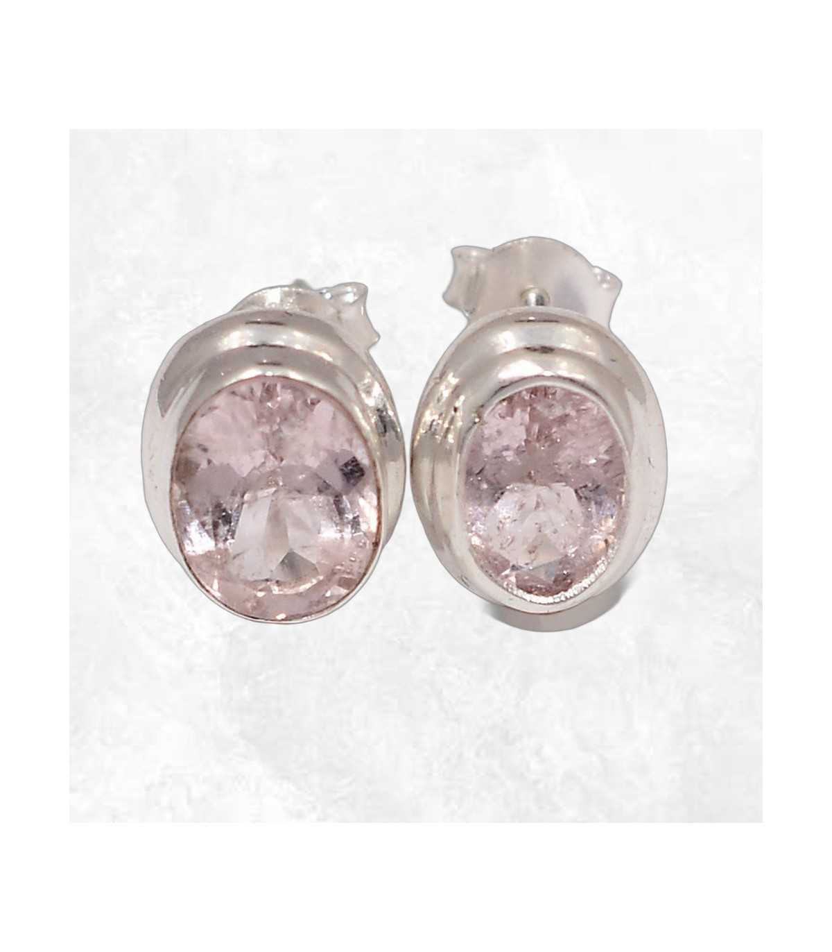 Boucles D'oreilles Anciennes En Argent 925 Avec Cristaux - Percées, Style Pendantes - Occasion