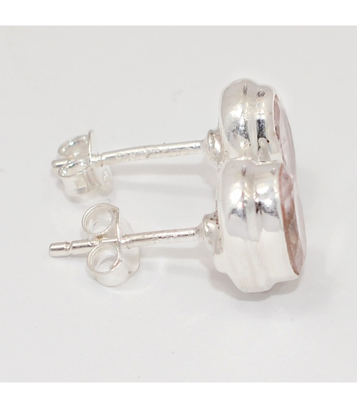 Boucles Morganite facettée argent 925 – Bijou certifié et raffiné