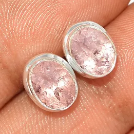 Boucles d'oreilles Morganite facettée argent 925 - Boucles d'oreilles en pierres naturelles
