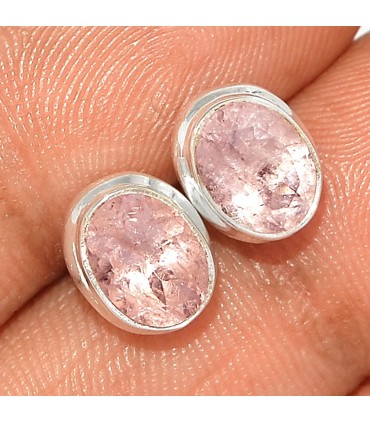 Boucles Morganite facettée argent 925 – Bijou certifié et raffiné