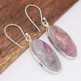 Boucles d'oreilles Tourmaline rose sur Lepidolite (rare) - Bijoux en Tourmaline Rose