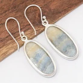 Boucles Scheelite bleue pierre naturelle - Bijoux en Scheelite