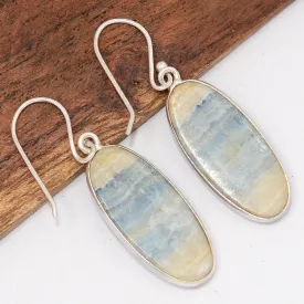 Boucles d'oreilles pierre naturelle Scheelite bleue - Bijoux en Scheelite