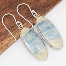 Boucles d'oreilles pierre naturelle Scheelite bleue - Bijoux en Scheelite