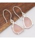 Boucles Quartz rose brut naturel – Argent 925 & forme libre