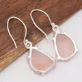 Boucles d'oreilles quartz rose brut naturel - Bijoux Pierres Naturelles