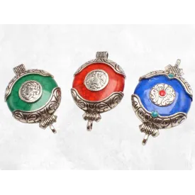 Pendentif tibétain pierre fantaisie - Pendentifs tibétains bouddhistes