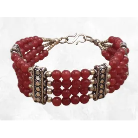 Bracelet tibétain en perles de Cornaline - Bracelets tibétains bouddhistes