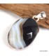 Pendentif Agate noire ovale facettée – Argent 925 certifié