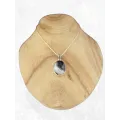 Pendentif oval Agate noire à bandes facettée - Bijoux en Agate Noire à bandes