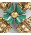 Dorjé vajra bouddhiste en laiton – 11 cm, pierres turquoise