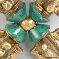 Double dorje varja bouddhiste laiton pierres 11 cm - Dordjé, double dorjé (sans cloche)