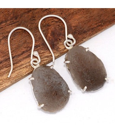 Boucles d’oreilles Saffordite serti griffes argent 925