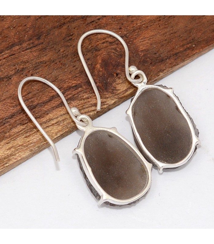 Boucles d’oreilles Saffordite serti griffes argent 925