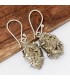 Boucles d’oreilles Pyrite dorée – Serties griffes – Argent 925