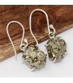 Boucles en Pyrite dorée – Pierre naturelle du Mexique sertie