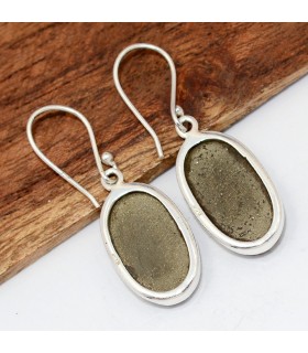 Boucles en Pyrite dorée – Pierre naturelle certifiée