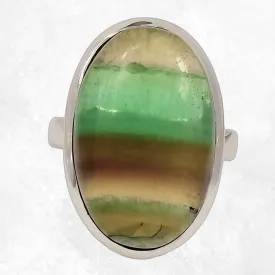 Bague Fluorite arc-en-ciel taille 59 - Bijoux Pierres Naturelles
