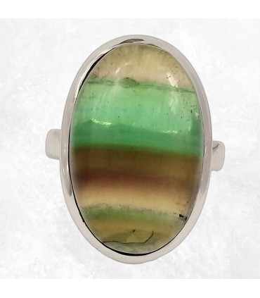 Bague Fluorite arc-en-ciel en argent 925 – Taille 59