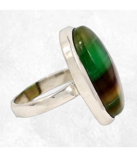 Bague Fluorite arc-en-ciel en argent 925 – Taille 59