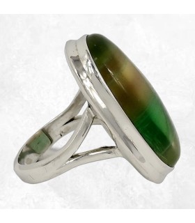 Bague Fluorite multicolore – Argent 925 certifié – Taille 55