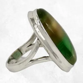Bague Fluorite arc-en-ciel deux anneaux taille 55 - Bijoux Pierres Naturelles