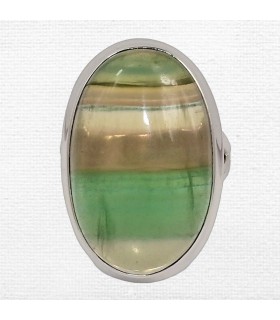 Bague Fluorite multicolore – Argent 925 certifié – Taille 55
