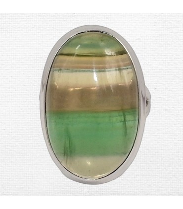 Bague Fluorite multicolore – Argent 925 certifié – Taille 55