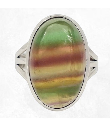Bague en fluorite naturelle – Trois anneaux – Taille 65