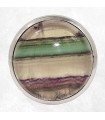 Bague artisanale en fluorite rayée – Argent massif 925