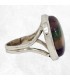 Bague artisanale en fluorite rayée – Argent massif 925