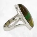 Bague Fluorite multicolore ovale taille 55 - Bijoux Pierres Naturelles
